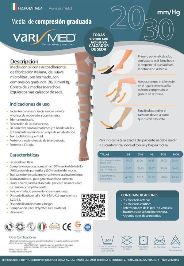 Media Varimed compresión graduada 20-30 mmHg